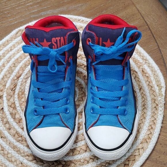 All Star Converse Color Block Hightop Sneaker Kids, Size 5 - Picture 3 of 10